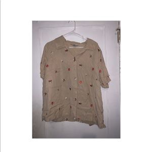 STRAWBERRY AND FLOWER SHIRT.